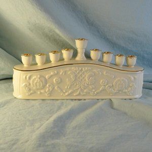 Cream & gold menorah Hanukah Candle Holder - Formalities Baum Brothers (w1273)